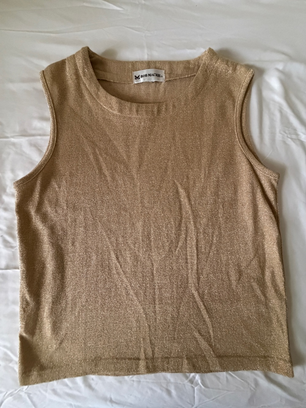 Vintage Bob Mackie Metallic Gold Knit Tank Top